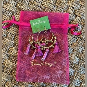 Lilly Pulitzer pink tassel earrings